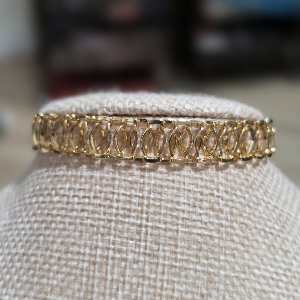 Elegant Gold Filled Basketweave Bracelet